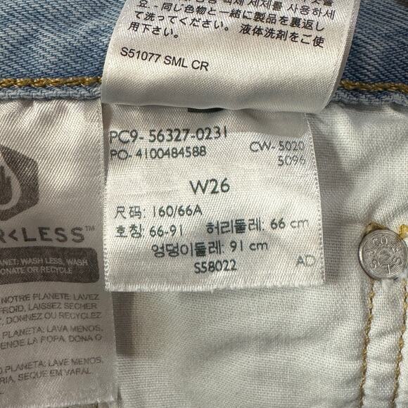 Levi’s 501 SZ W26 Jean Shorts Button-Fly Distressed Light Wash Frayed Hems Blue - Picture 11 of 11